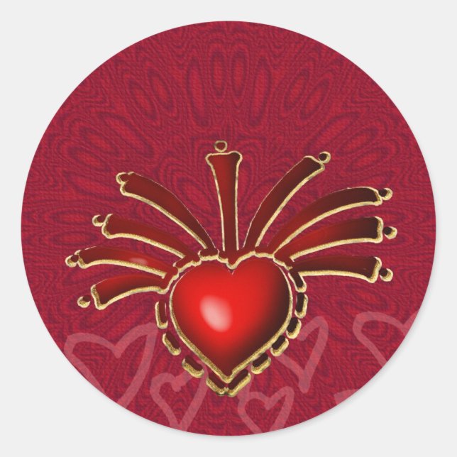 Adesivo Redondo Vinheta de explosão de amor (Frente)