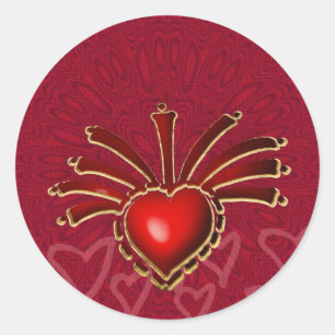 Adesivo Redondo Vinheta de explosão de amor
