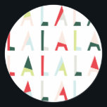 Adesivo Redondo Vinheta de Fa la christmas moderna<br><div class="desc">Um autocolante personalizado com o texto "fa la".</div>