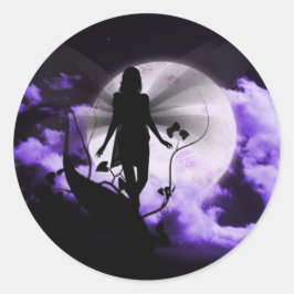 Adesivo Redondo Vinheta de fada de sonho de Beanstalk