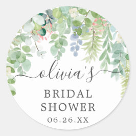 Adesivo Redondo Vinheta de Favor de Envelope Verde Suave