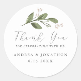 Adesivo Redondo Vinheta de Favor de Sprigs Blushing