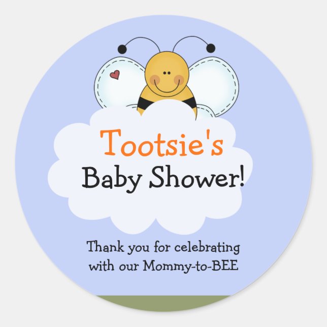 Adesivo Redondo Vinheta de Favor Personalizada de Bumble Country (Frente)