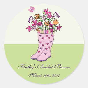 Adesivo Redondo Vinheta de Favoritos de Boot Chuva