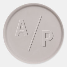 Vinheta de fecho de cera de argila inicial monogra