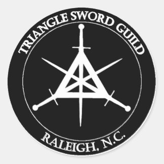 Adesivo Redondo Vinheta de fecho TSG, grande (branco a preto)