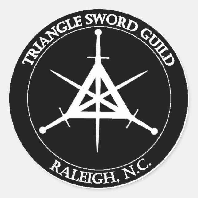 Adesivo Redondo Vinheta de fecho TSG, grande (branco a preto) (Frente)