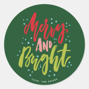 Adesivo Redondo Vinheta de feriado multicolorido feliz e brilhante