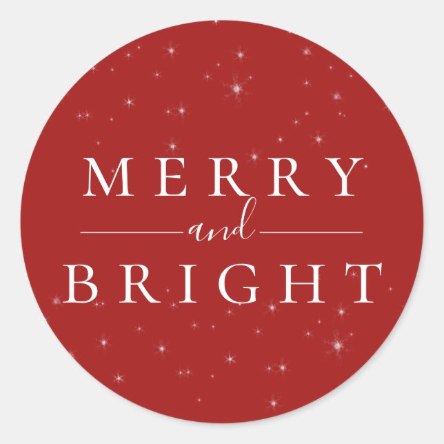 Adesivo Redondo Vinheta de Feriado Vermelho de Inverno com ortogra (Frente)