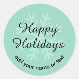 Adesivo Redondo Vinheta de feriados felizes personalizável e flexí