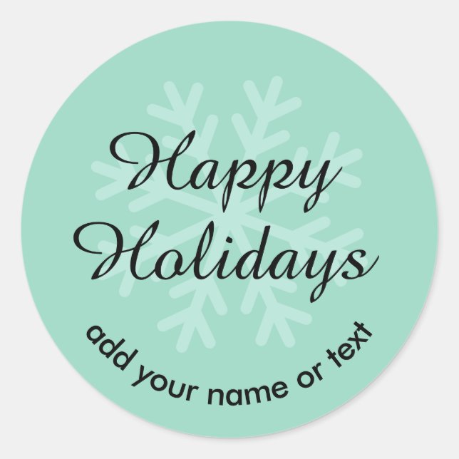 Adesivo Redondo Vinheta de feriados felizes personalizável e flexí (Frente)