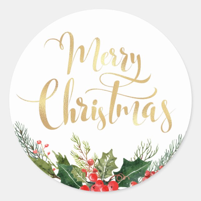 Adesivo Redondo Vinheta de férias com script floral moderno (Frente)