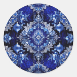 Adesivo Redondo Vinheta de férias decorativa azul