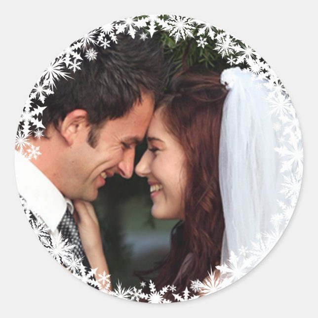 Adesivo Redondo Vinheta de férias do inverno da Lacy (Frente)