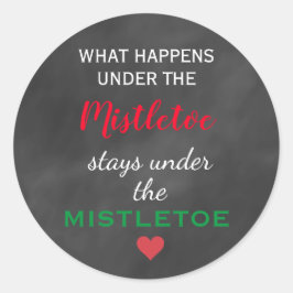 Adesivo Redondo Vinheta de férias Mistletodo Chalkboard
