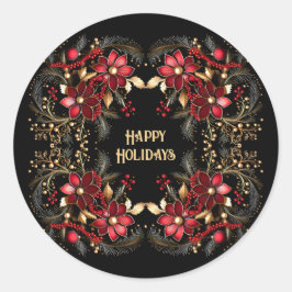 Adesivo Redondo Vinheta de Férias Vermelhas Decorativas