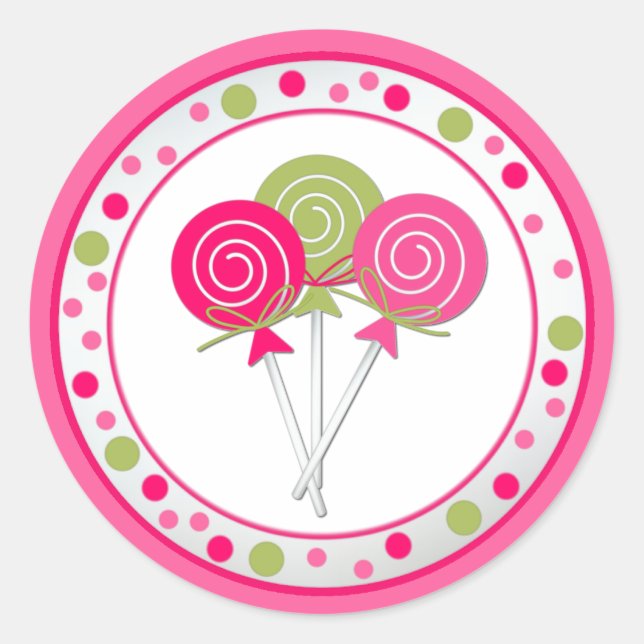 Adesivo Redondo Vinheta de Festa de aniversário Collipops (Frente)