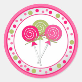 Adesivo Redondo Vinheta de Festa de aniversário Collipops