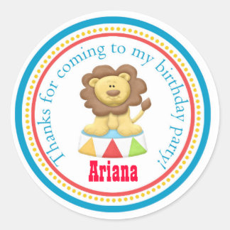 Adesivo Redondo Vinheta de Festa de aniversário de Circo Carnival