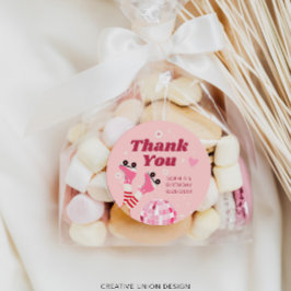 Adesivo Redondo Vinheta de Festa de aniversário de Roller Skating