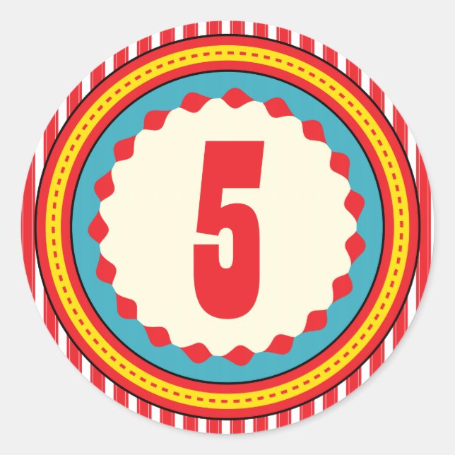 Adesivo Redondo Vinheta de Festa de aniversário do carnaval (Frente)