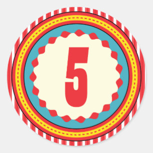 Adesivo Redondo Vinheta de Festa de aniversário do carnaval