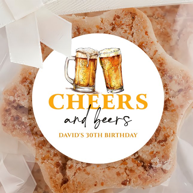 Adesivo Redondo Vinheta de Festa de aniversário para adultos de ce (Criador carregado)