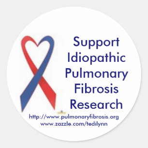 Adesivo Redondo Vinheta de Fibrose Pulmonar de Suporte