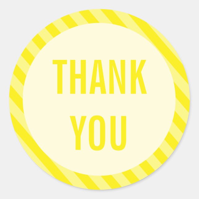 Adesivo Redondo Vinheta de Fitas Amarelas (Frente)