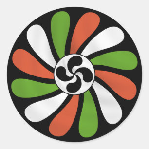 Adesivo Redondo Vinheta de Flor Basco