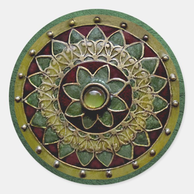 Adesivo Redondo Vinheta de Flor Irlandesa (Frente)