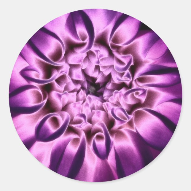 Adesivo Redondo Vinheta de Flor Roxo (Frente)