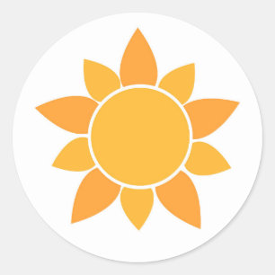 Adesivo Redondo Vinheta de flores de sol