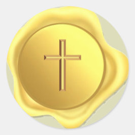 Adesivo Redondo Vinheta de foca Dourada