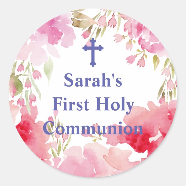 Adesivo Redondo Vinheta de folhas abençoada (Frente)