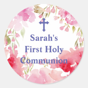 Adesivo Redondo Vinheta de folhas abençoada