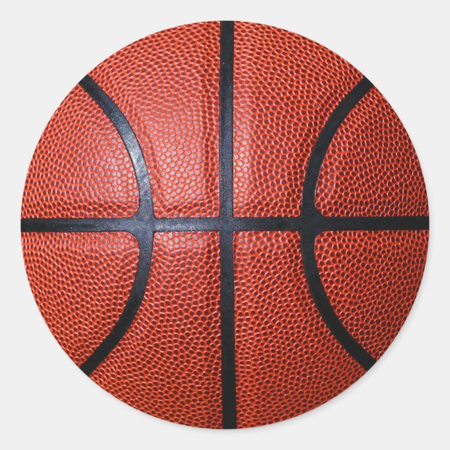 Adesivo Redondo Vinheta de Fotografias de Basquete (Frente)