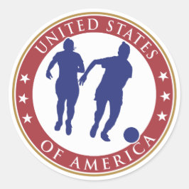 Adesivo Redondo Vinheta de futebol feminino dos EUA