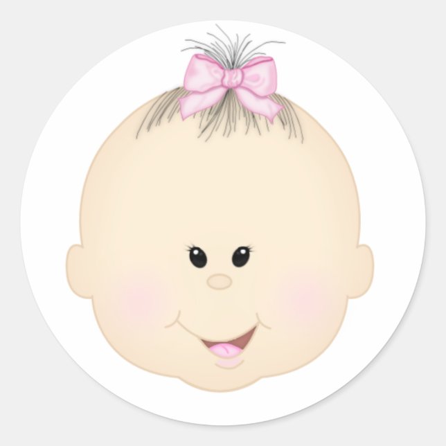 Adesivo Redondo Vinheta de Garota de Aniversário (Frente)