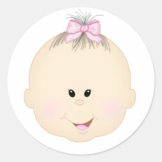 Adesivo Redondo Vinheta de Garota de Aniversário