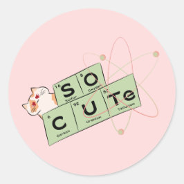 Adesivo Redondo Vinheta de Gato Bonito