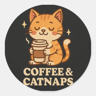 Adesivo Redondo Vinheta de gato-camiseta