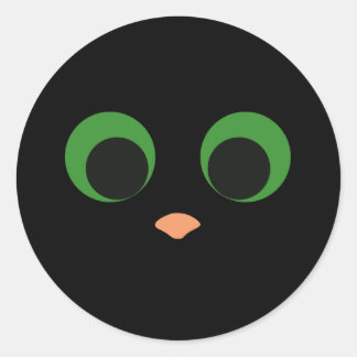 Adesivo Redondo Vinheta de Gato de Halloween para Pop