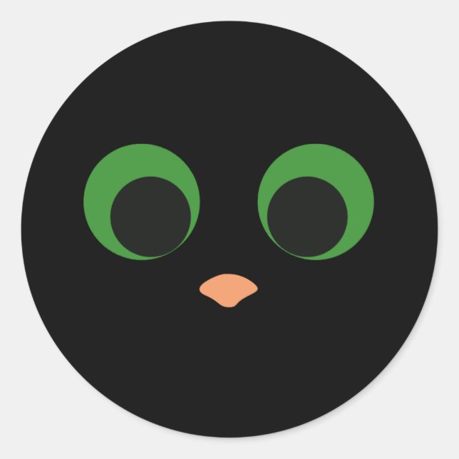 Adesivo Redondo Vinheta de Gato de Halloween para Pop (Frente)