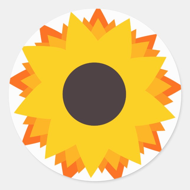 Adesivo Redondo Vinheta de girassol (Frente)