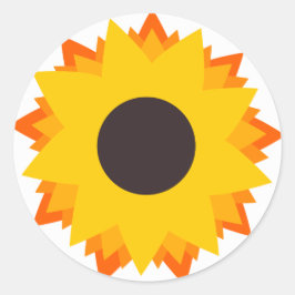 Adesivo Redondo Vinheta de girassol