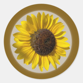 Adesivo Redondo Vinheta de girassol