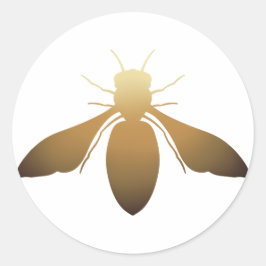 Adesivo Redondo Vinheta de gradiente de Abelhas de Mel Amber