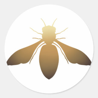Adesivo Redondo Vinheta de gradiente de Abelhas de Mel Amber
