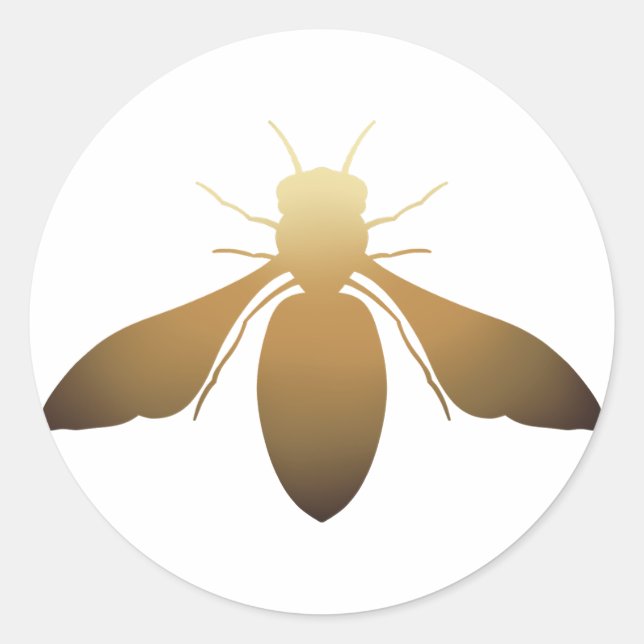 Adesivo Redondo Vinheta de gradiente de Abelhas de Mel Amber (Frente)